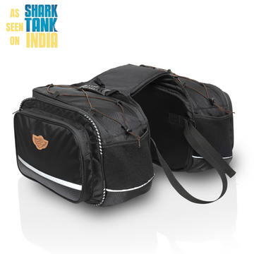 Mustang 50Ltrs Saddlebags (Black) with Waterproof Rain Covers